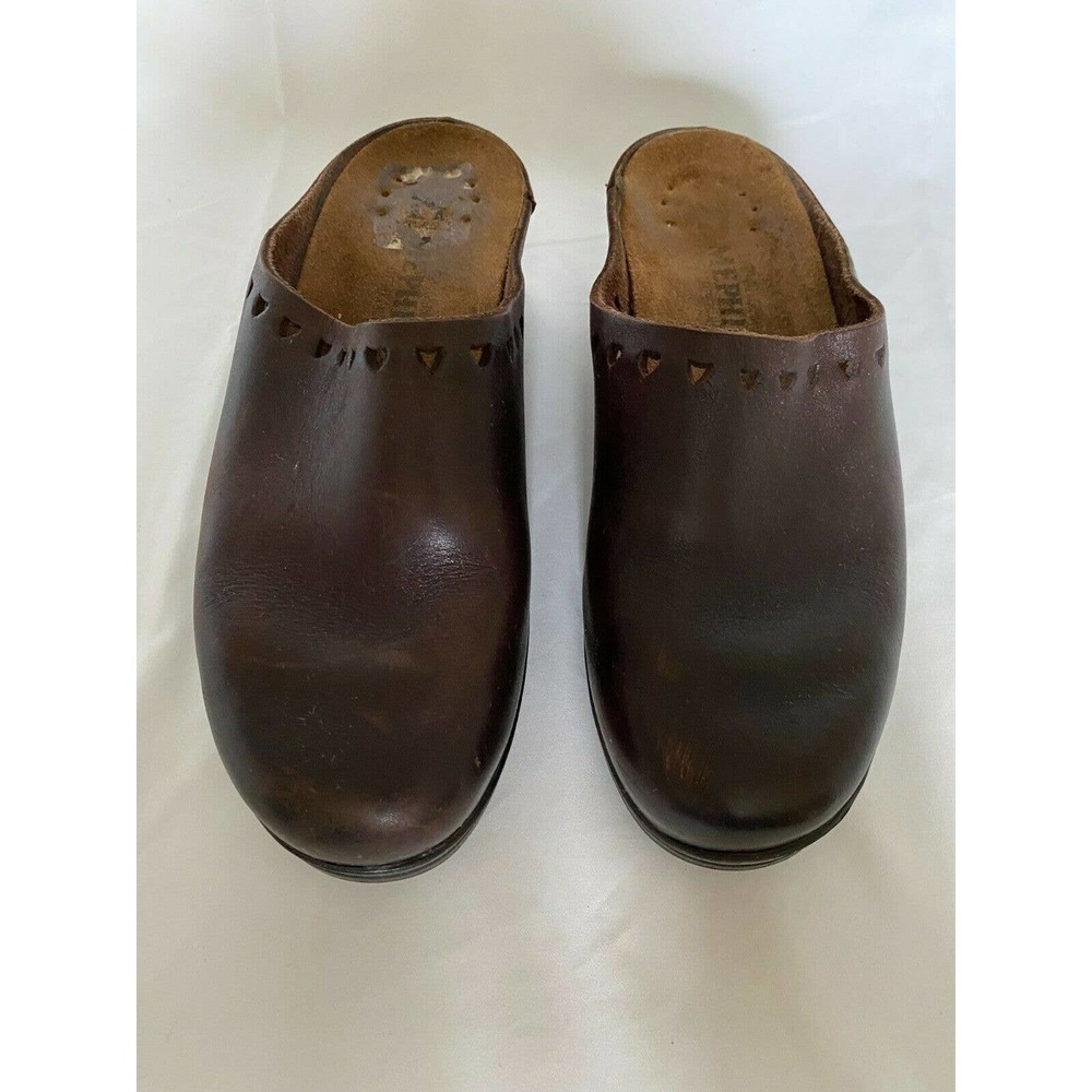 Womens Leather Clogs Size 37 by Mephisto Brown Comfort Shoe
